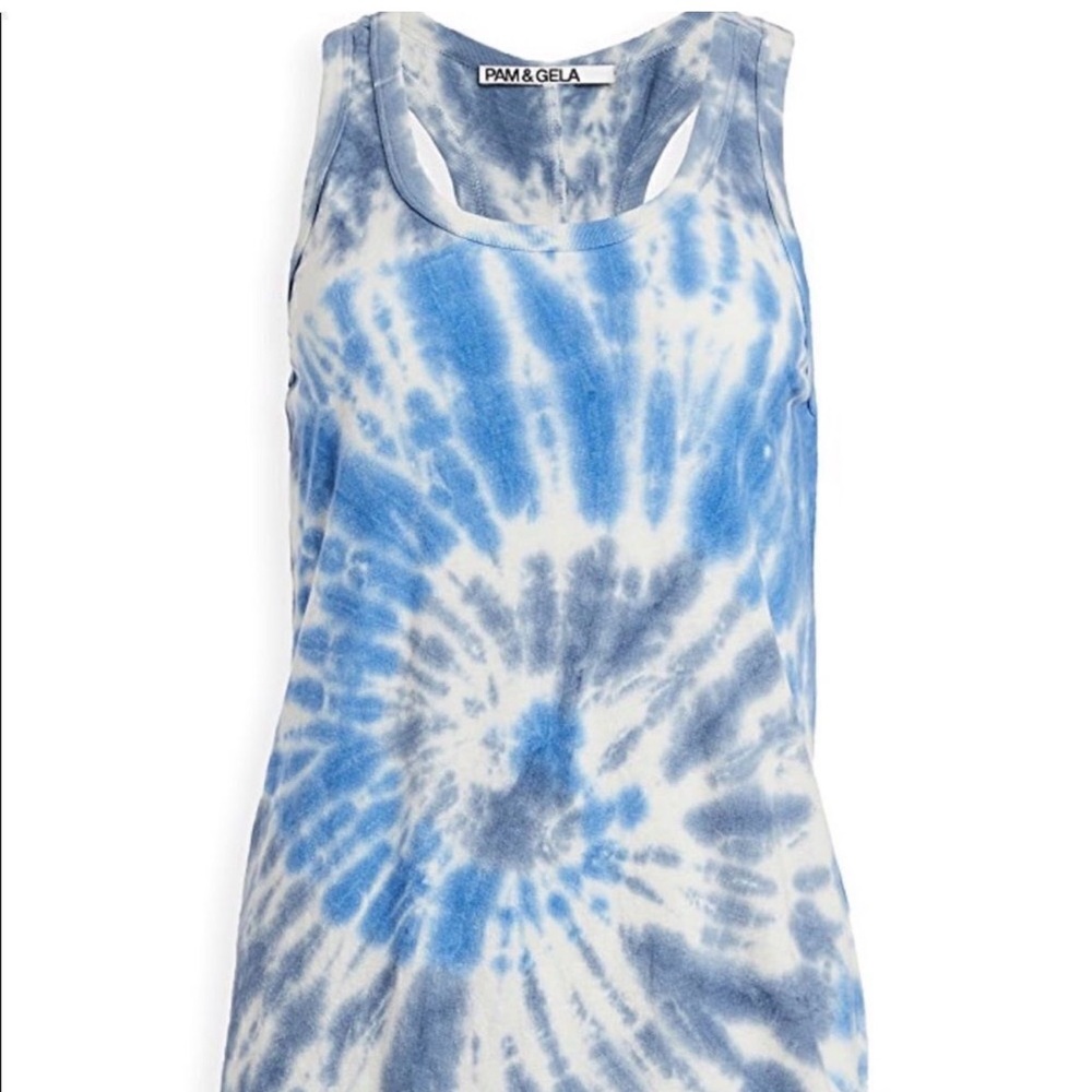 Pam & Gela Tie Dye Tank Dress in Blue Tie Dye